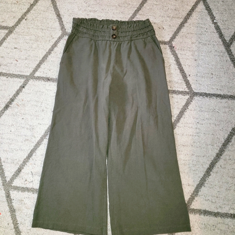 Sienna sky green high waist crop pants